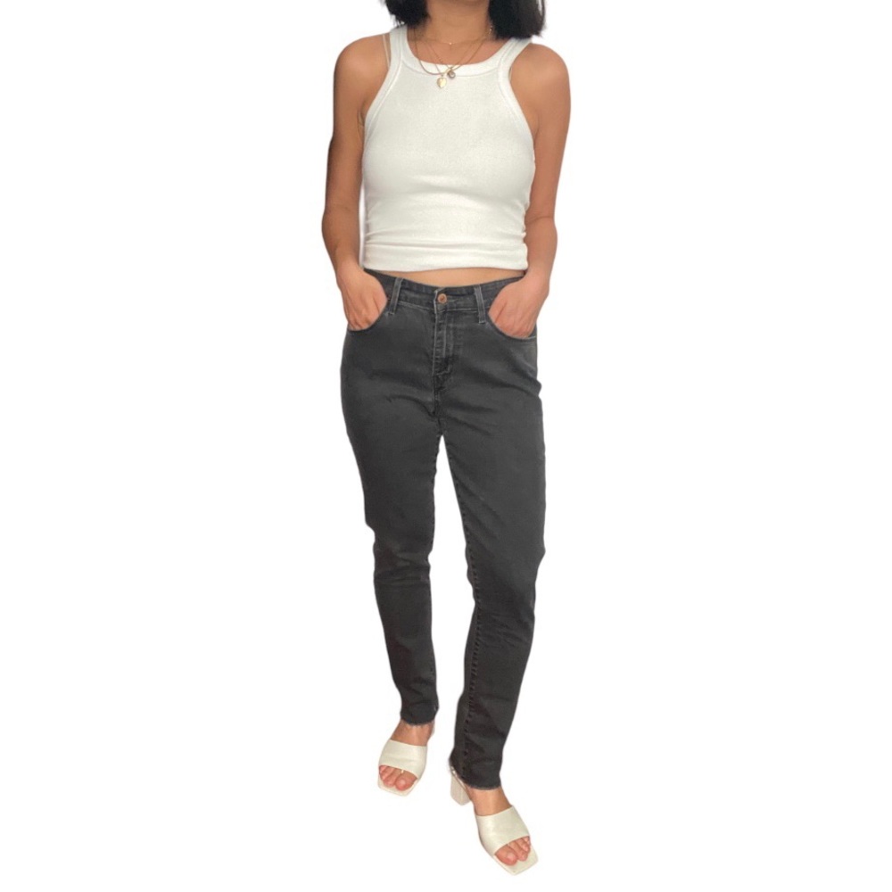 LEVIS Raw Hem High Rise Skinny Jeans